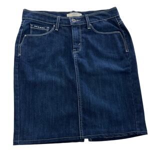 Levis Skirt Womens 6 Blue Denim Mini Vintage Western Cowgirl Slit Hem Cotton